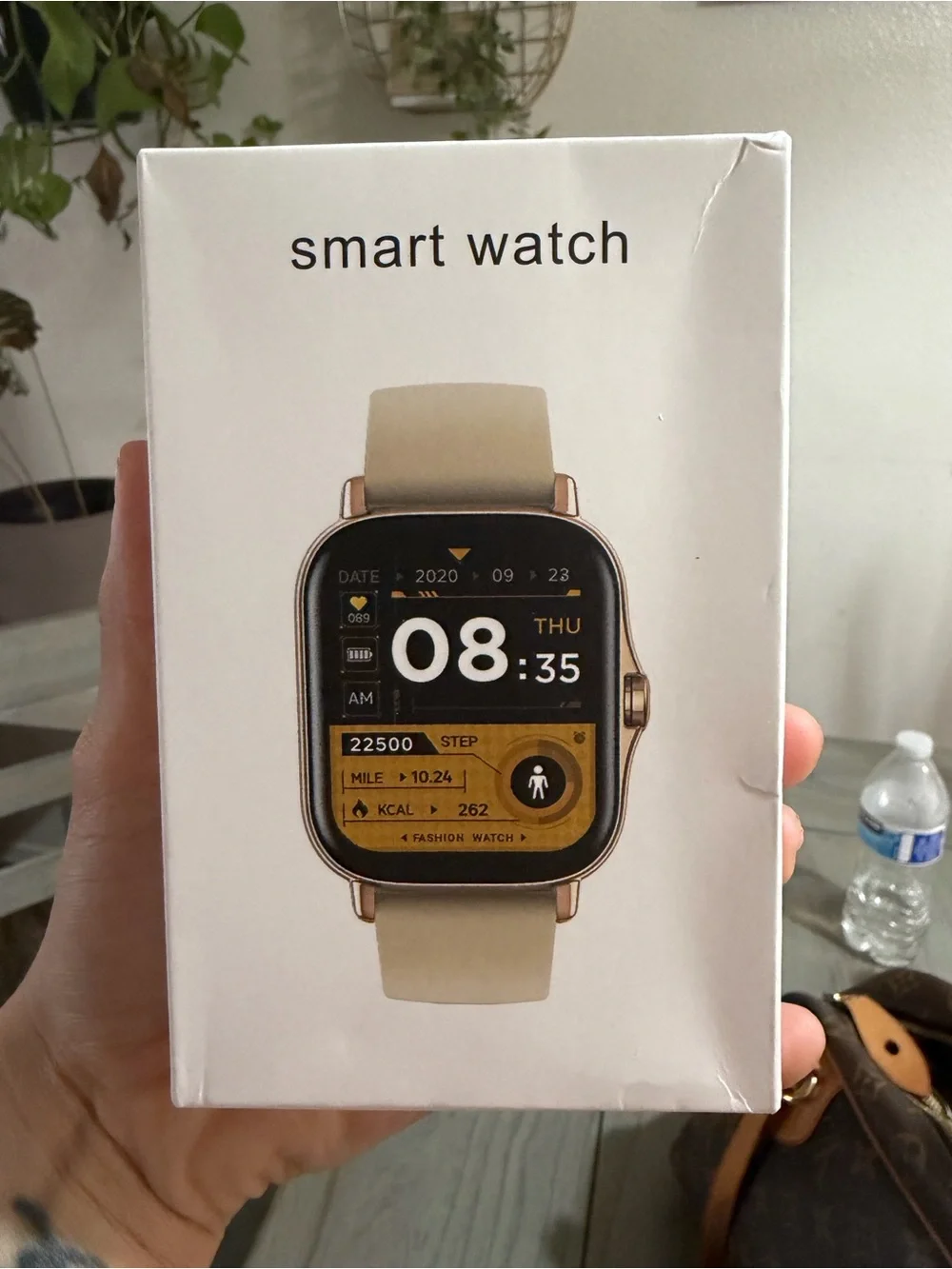 Smart Watch - Beige Strap Fitness Tracker